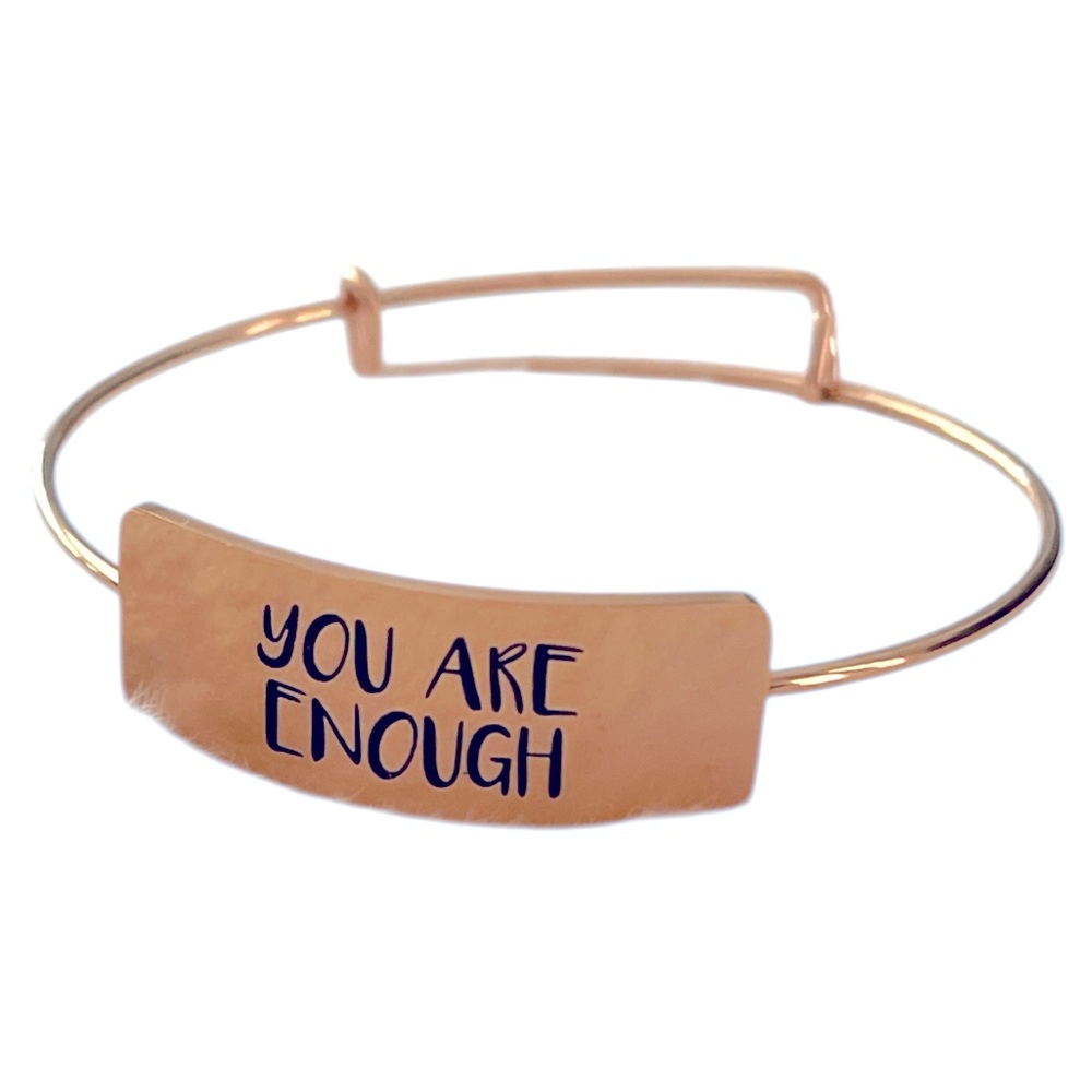 YOU ARE ENOUGH INSPIRATIONAL SLIDE BANGLE BRACELET